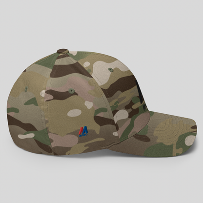 Mono Black structured Baseball Cap - Khaki Green Camo